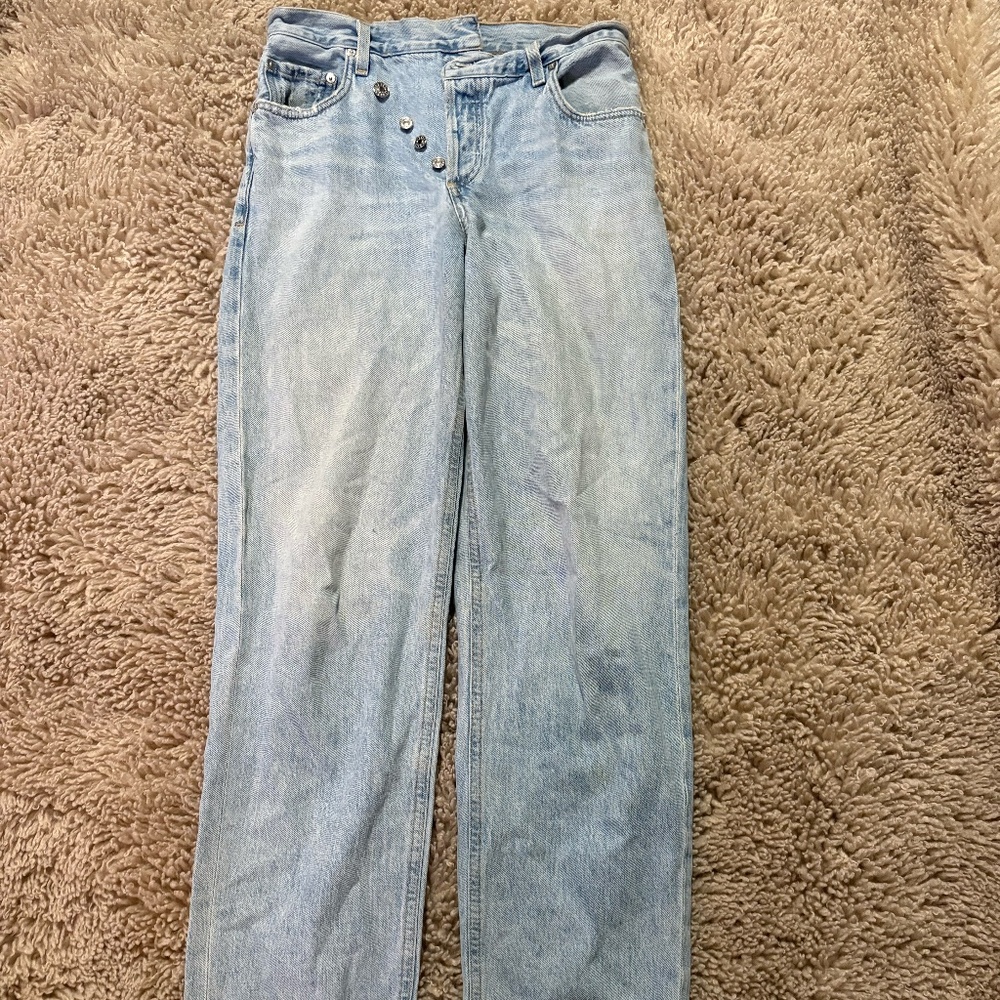 AGolde Jeans Straight Leg Size 24 Light Wash